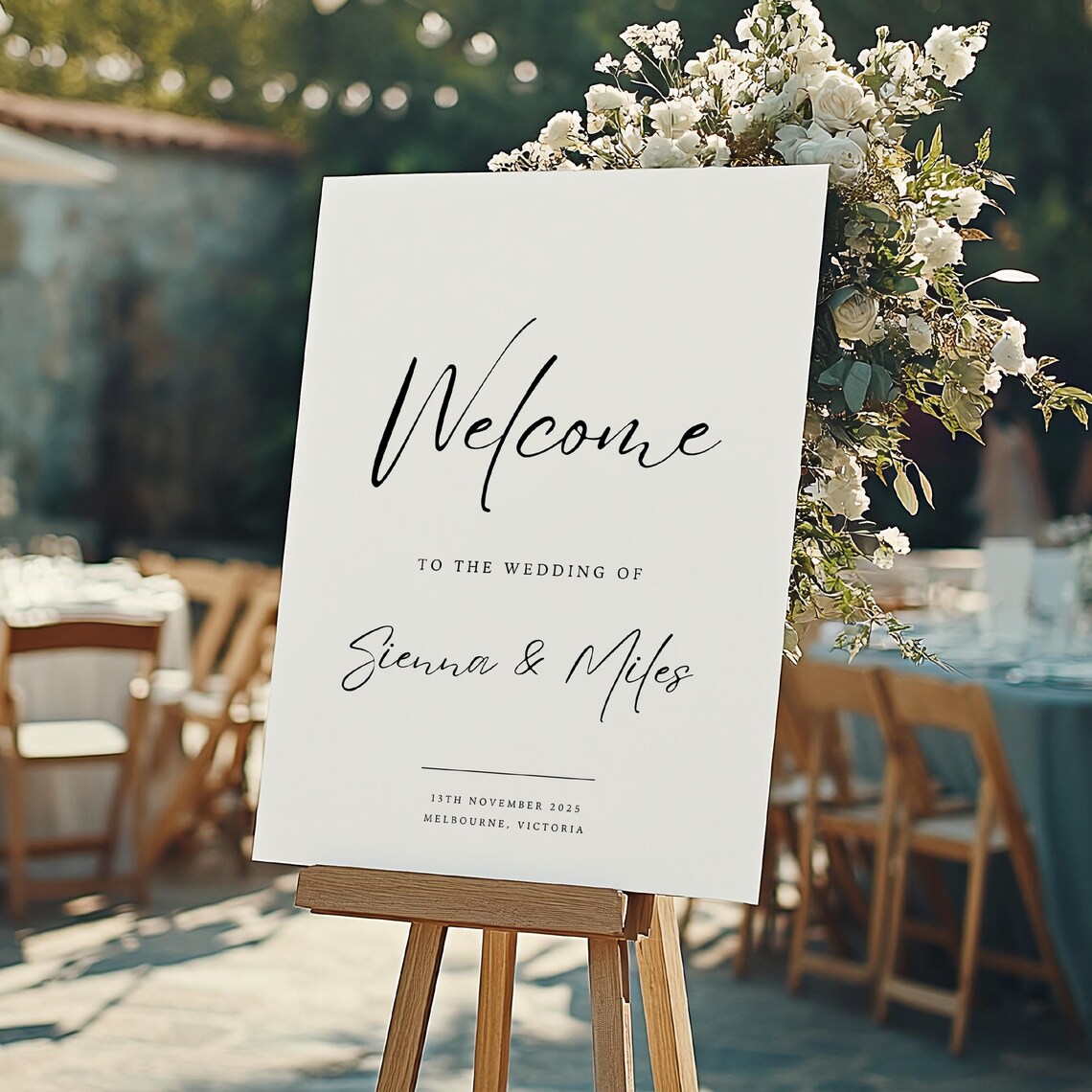 Wedding Welcome Sign Template, Modern Editable Wedding Sign, Custom ...
