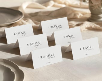 Minimal Wedding Place Cards Template, Editable Place Card, Modern Wedding Table Name Card, Customisable Name Tags, Instant Download WEDK009