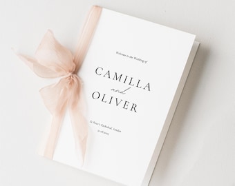 Minimalist Folded Wedding Ceremony Program Template: Editable Printable (A4/US Letter) (Digital Download) WEDK009