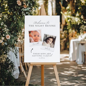 These Kids Are Getting Married Sign, The Night Before Signage, Wedding Rehearsal Dinner Welcome Sign, Kids Photo, Instant Download WEDK009