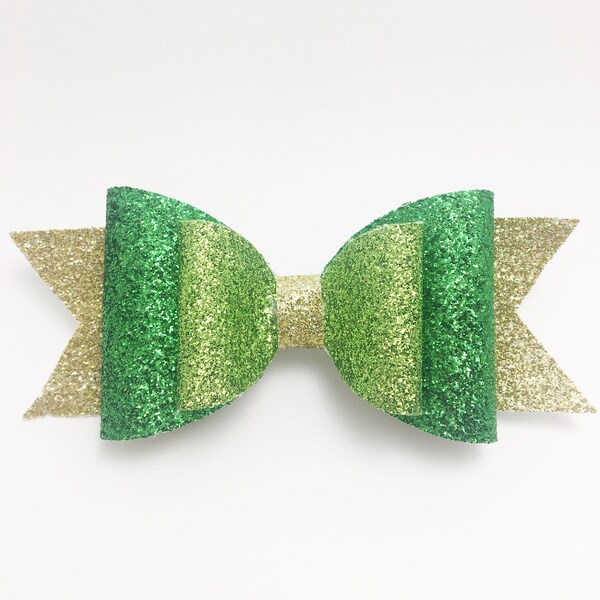 Tiana Disney Princess Inspired Glitter Hair Bow