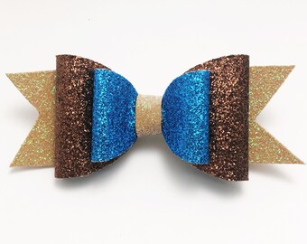 Pocahontas Disney Princess Inspired Glitter Hair Bow