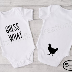 Guess What Chicken Butt Onesie | Funny Onesie | Cute Baby Shower Gift | Baby Unisex Bodysuit