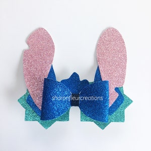 Stitch Disney Inspired Glitter Hair Bow