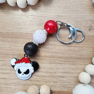 Santa Jack Skellington Keychain | Bubblegum Keychain | Charm | Beads | Chunky Beads | Christmas | Stocking Stuffer | Gift | Favors