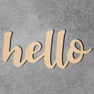 Hello (Greeting) - Laser Cut Unfinished Wood Shape Cutout