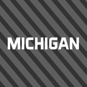 Michigan State MI Vinyl Decal Sticker, Car Window Decal, White Sticker, Car Bumper Sticker Laptop Wall Window Truck Decor United States