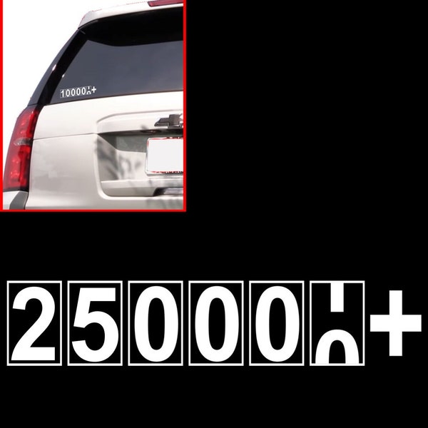 250K 250,000 Mile Window Sicker Vinyl decal HIGH MILEAGE roll over