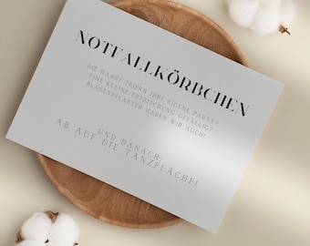 Emergency Kit Card | Wedding | Emergency Kit for Men and Women | Simple | Minimalist | DIN A6 (10.5 x 14.8 cm)