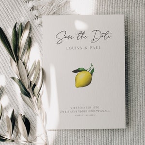 Save the Date Wedding | Wedding invitation lemon | Save our date | Stationery | Wedding stationery | Simple | Minimalist | DIN A6