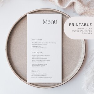 Printable | Menü- und Getränkekarte Hochzeit | DIY Menükarte | DIY Getränkekarte | Downloaden, personalisieren und drucken (lassen) | DIN A1