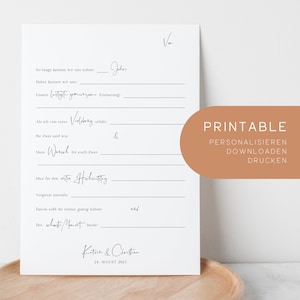 Printable | Gästebuchkarte | Karten Gästebuch | Gästebuch Hochzeit | Personalisierbar | Idee Gästebuch zum Ausdrucken | DIN A5 (14,8 x 21cm)