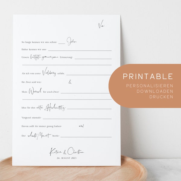 printable | guestbook card | Maps Guestbook | Wedding guest book | Customizable | Idea guest book to print | DIN A5 (14.8 x 21 cm)