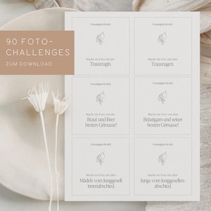 Fotoaufgaben Hochzeit | Fotospiel Hochzeit | Aufgaben Fotos | Challenges | Fotoaufgaben Hochzeit | Hochzeitsspiel | Selbst drucken | DIN A4