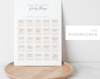 To Download - Wedding Bingo to Fill Out | Wedding Game | Wedding groomsmen game idea | Simple Design | Minimalist | A4