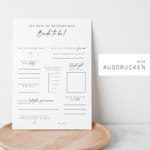 Download - Set of 2 JGA cards to fill in | For the Bride | JGA idea | Bride to be | Hen Party | Minimalist | DIN A5