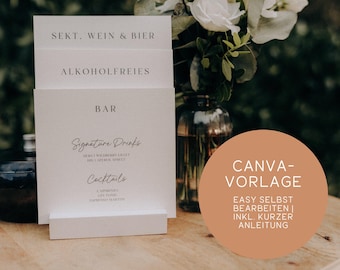 Wedding Drinks Menu | Wedding Drinks Menu Layers | Wedding Food Display | Bar Menu | Buffet Menu | Canva Template