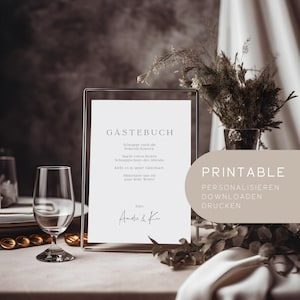 Imprimable | Livre d'or | Voyageur debout | carte | Bouclier | Signe personnalisé de livre d’or | mariage | DIN A6 (10,5 x 14,8 cm)