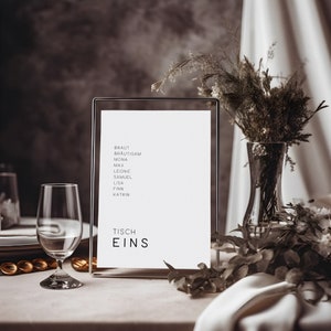 Table number wedding | Place cards | Seating plan | Table numbers wedding | Simple design | Minimalist | Personalized | DIN A6