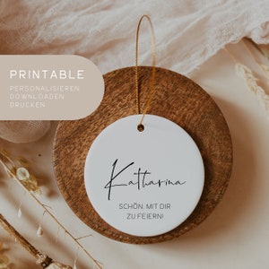 Printable | Pendant gift | Guest gift | Thank you | Pendant guest gift | Wedding | Christening | Birthday | To cut out | Ø approx. 4.5 cm
