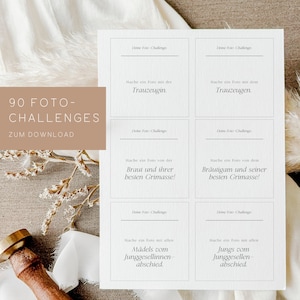 Fotoaufgaben Hochzeit | Fotospiel Hochzeit | Aufgaben Fotos | Challenges | Fotoaufgaben Hochzeit | Hochzeitsspiel | Selbst drucken | DIN A4
