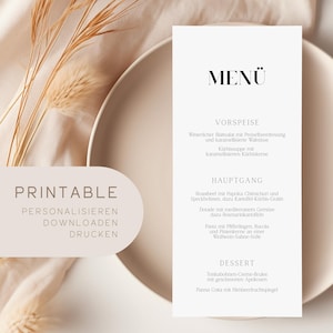 Printable | Menükarte Hochzeit | Getränkekarte | Menü Getränke Hochzeit | Downloaden, personalisieren und drucken (lassen) | 21 x 9,8 cm