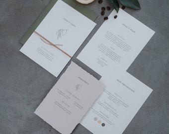 Einladung Hochzeit | Hochzeitseinladung | Save the Date | Papeterie | Mediterran Sommerlich Zitrone | Schlicht | Minimalistisch | DIN A6