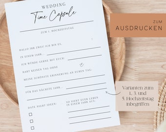 Download - Wedding Time Capsule | Time Capsule Wedding | Fill-in cards | idea game wedding | Template fill card and cover card | A5|A6