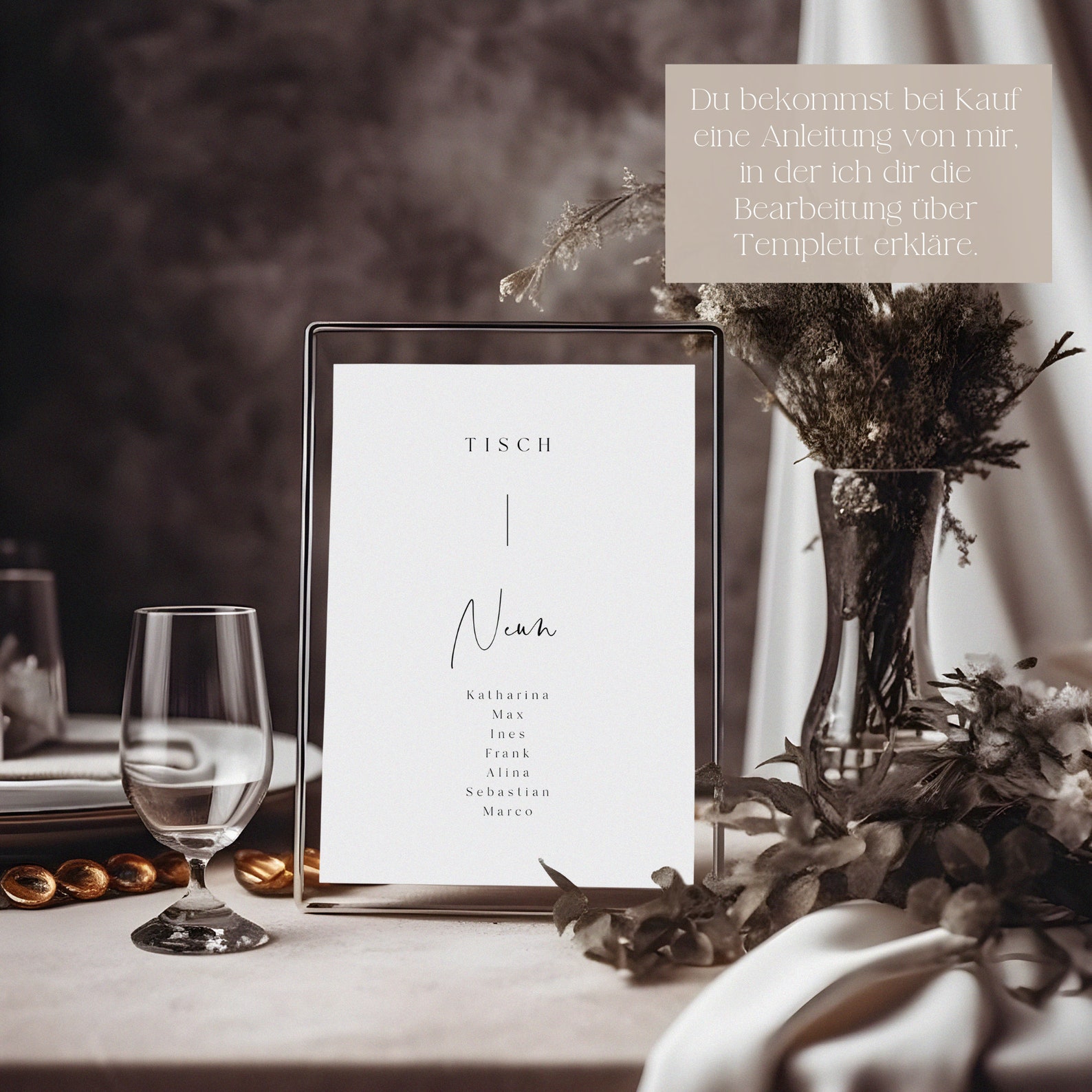 Printable | Wedding Table Numbers | Table Numbers With Names | Seating ...