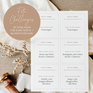 Wedding photo challenges | Wedding photo game | Photo tasks | Challenges | Wedding photo tasks | Wedding game | Print yourself | DIN A4