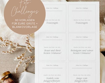 Wedding photo challenges | Wedding photo game | Photo tasks | Challenges | Wedding photo tasks | Wedding game | Print yourself | DIN A4