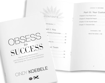 Business Book + Workbook PRINTABLE DOWNLOAD, Obsess to Success, Entrepreneur Workbook, Business How-To, CindyKoebele, Digital Files