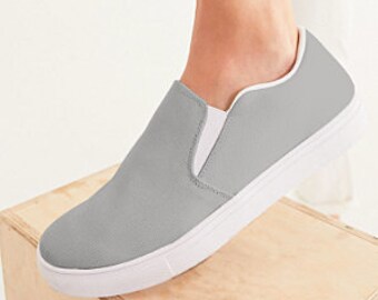 gray slip ons
