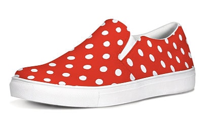 Red and white polka dot shoes sale