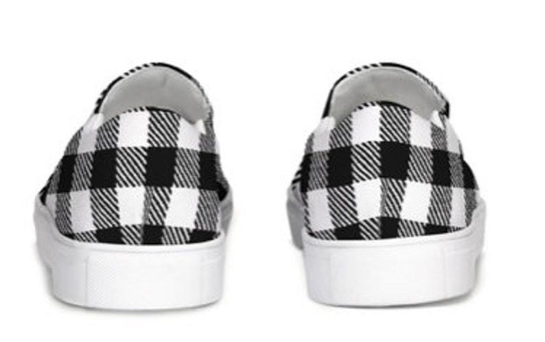 buffalo plaid slip ons