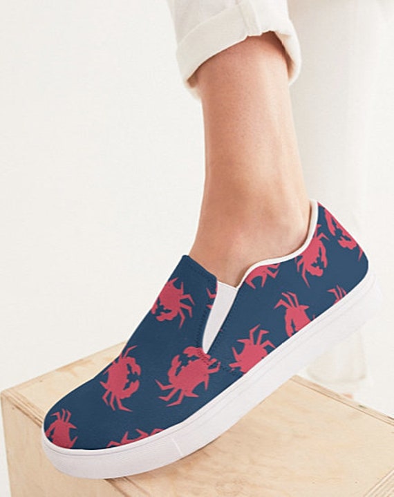 Navy slip hotsell on canvas shoes