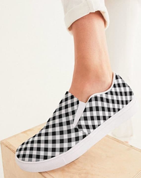 gingham slip ons