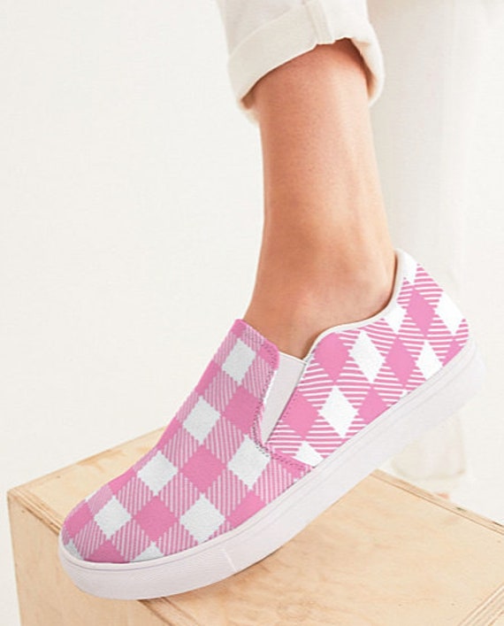 pink canvas slip on shoes