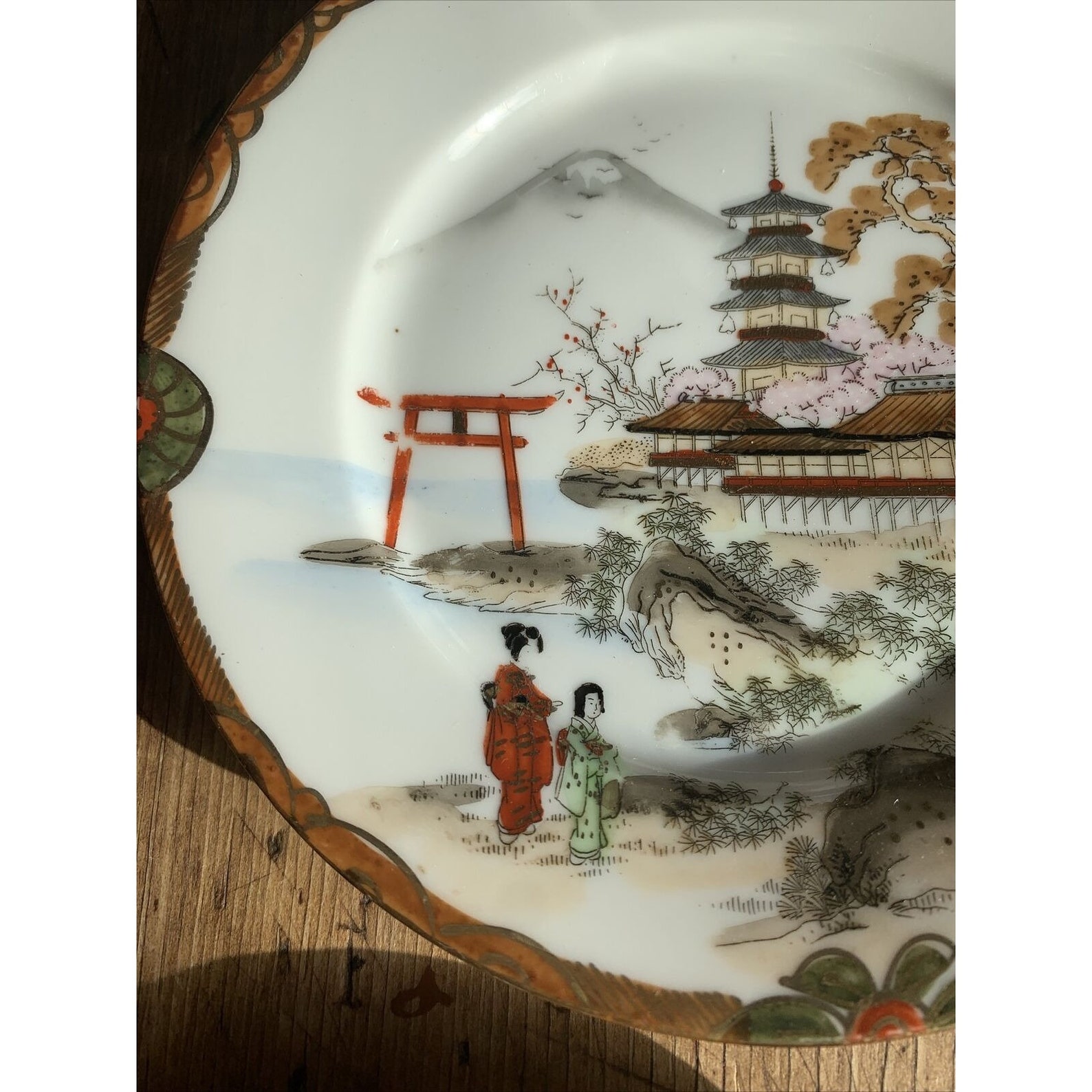 Set of 4 5 Japanese Hand Painted Porcelain Plate Asian Etsy