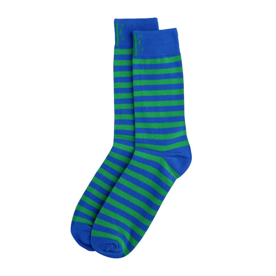 Calcetines a rayas verdes y azules hombres - Etsy México