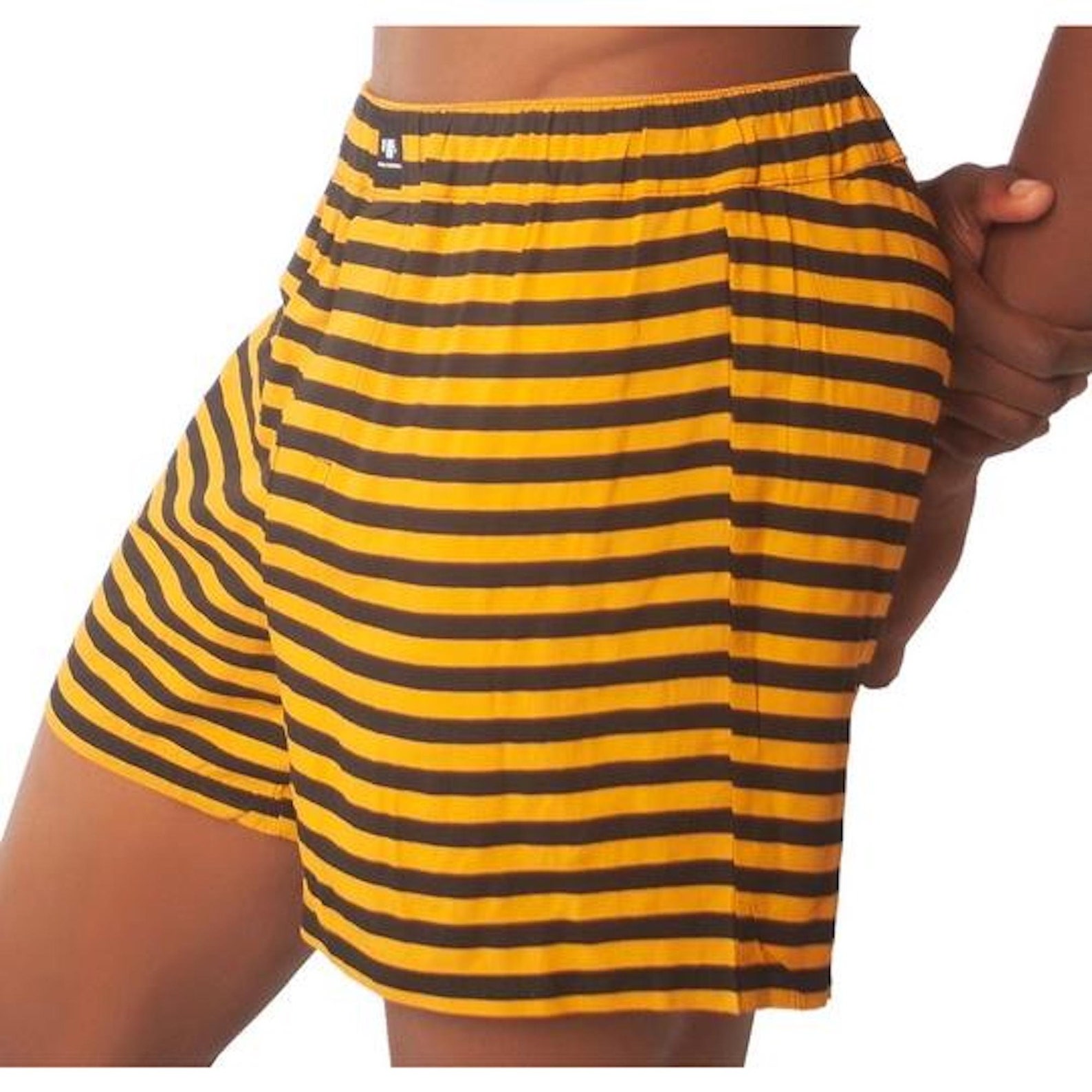 Men's Striped Black & Yellow Boxers Underwear for Men Etsy