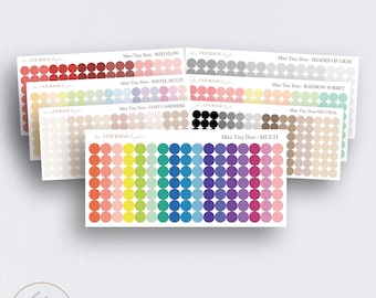 SAMPLER_Mini Dot Planner Stickers, MINI Teeny Tiny Colorful, Neutral Dot Planner Stickers, Transparent or Matte Stickers, 119 Stickers
