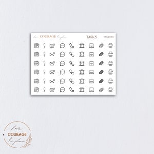 TEENY TINY Planner Icon Stickers, TASKS Tiny Icon Stickers, Mini Teeny Tiny To Do Calendar Important Email Mix, Transparent Clear or Matte