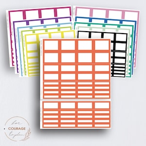 Write On Box Stickers, Boxes Planner Stickers, Write On Labels Planner Stickers for BUJO, Classic Happy Planner, Plum Paper Planner