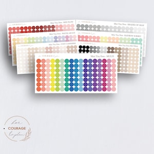 SAMPLER_Mini Dot Planner Stickers, MINI Teeny Tiny Colorful, Neutral Dot Planner Stickers, Transparent or Matte Stickers, 119 Stickers