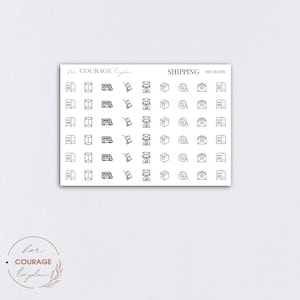 TEENY TINY Planner Icon Stickers, SHIPPING Icon Stickers, Mini Teeny Tiny Delivery Packages Box Scale Mailbox Mix, Transparent Clear, Matte