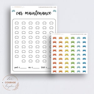 CAR MAINTENANCE Savings Planner Stickers, Budget Friendly Beginner Savings Challenges Tracker with Stickers for Bullet Journals and Planners