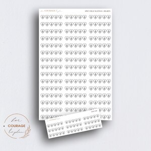 Ratings Heart Sticker Sheet, Flaming Heart Heat Rating Stickers, Review Books, Movie Ratings for Book Lovers Reading Journal Trackers