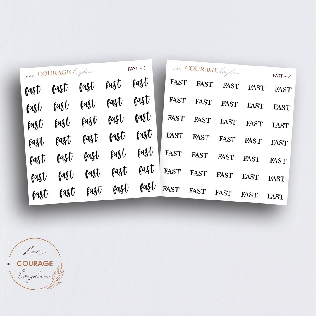 FAST Script Planner Stickers, MINI Fast Stickers, Transparent Clear or ...