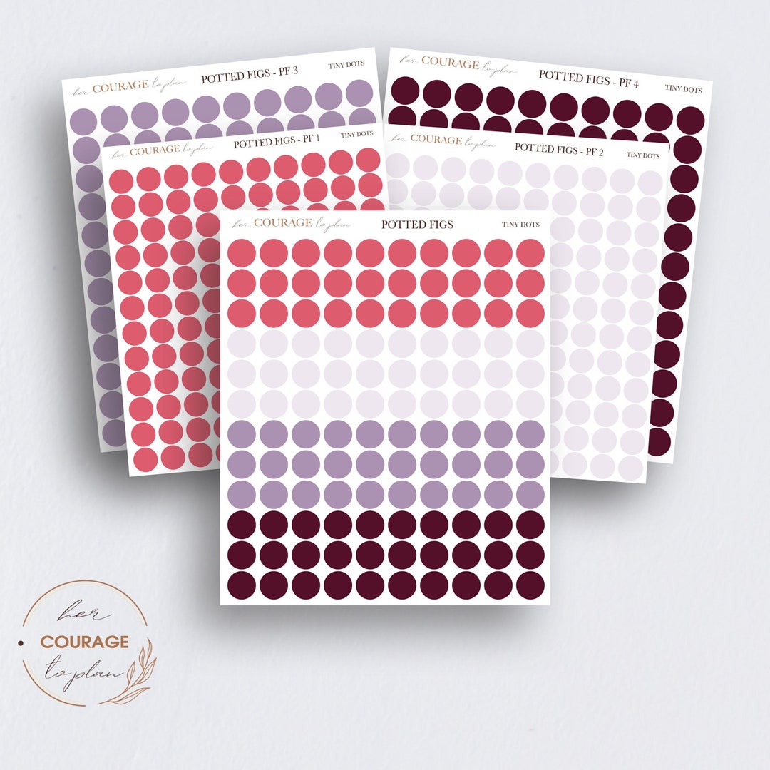 Teeny Tiny Dot Planner Stickers, POTTED FIGS Mini Colorful Circles ...
